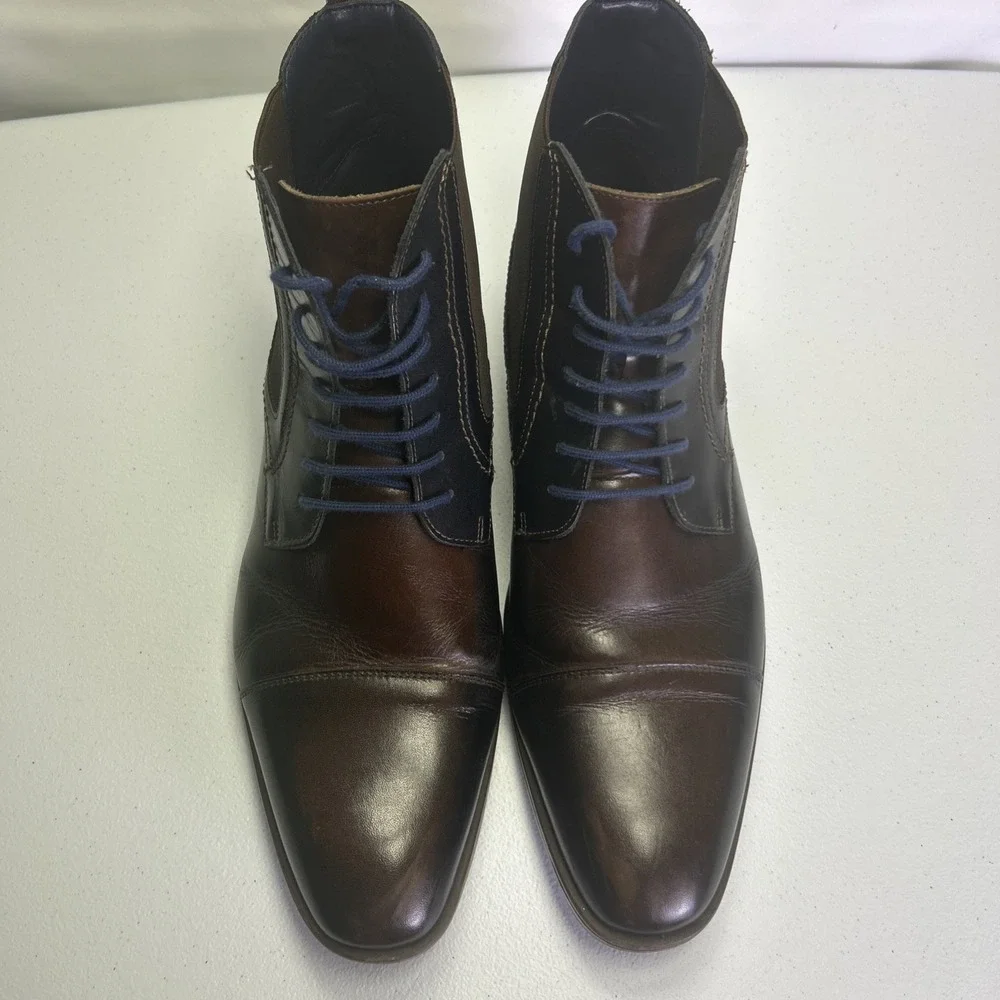 Stacy Adams Rafferty Men's Boots Size 10 M Brown Cap Toe Lace Up Leather Chelsea
